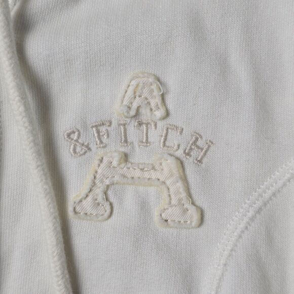 VTG 90s Y2K Abercrombie & Fitch Hoodie Sweatshirt XS Chenille Letters Spell OutA - Picture 10 of 16